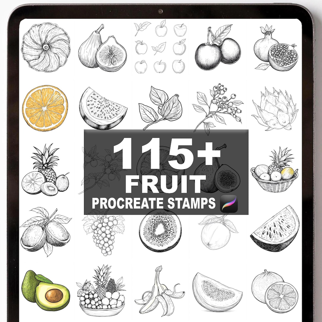 115+ Procreate Fruit Brushes | Procreate Stamps | Instant Digital ...
