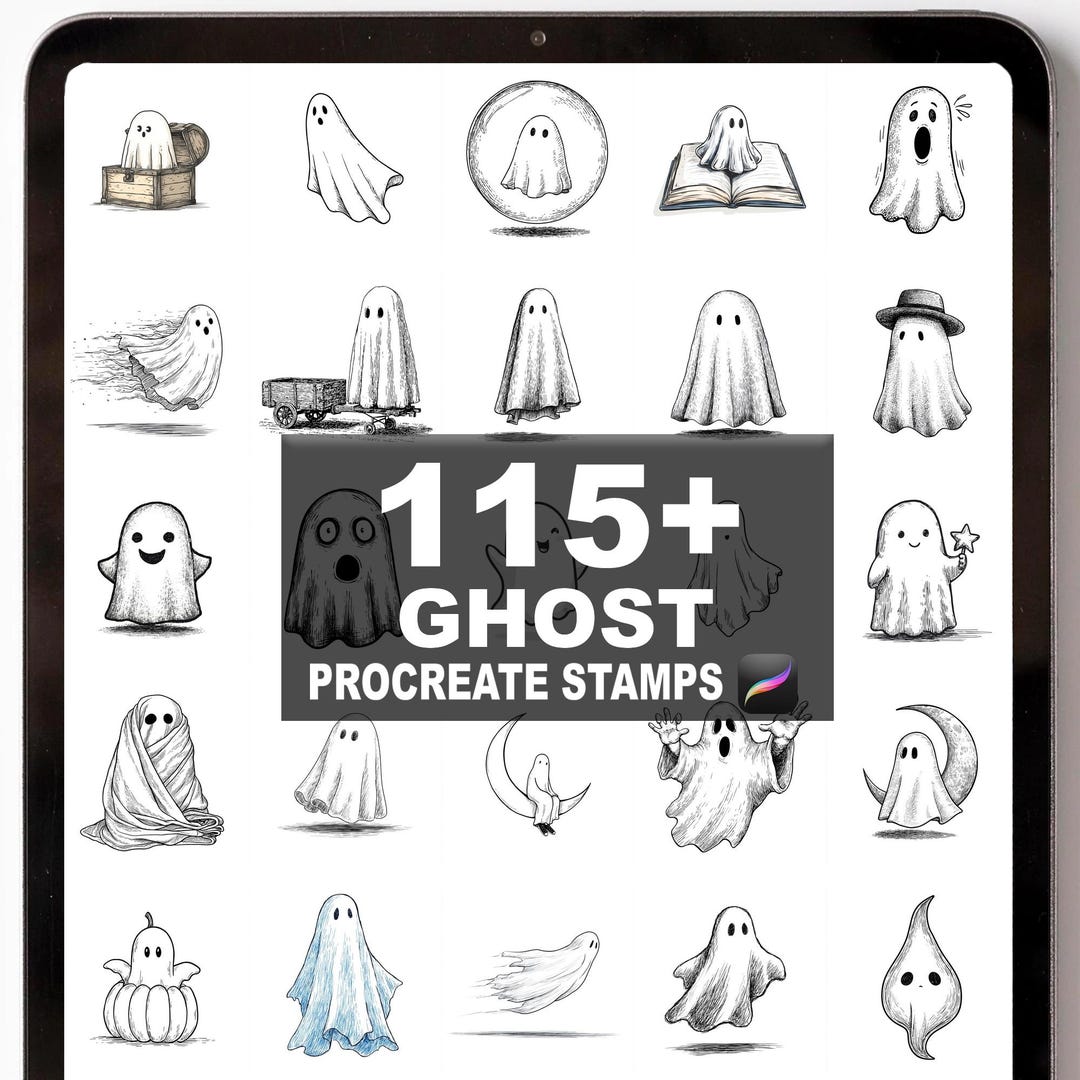 115+ Procreate Ghost Brushes | Procreate Stamps | Instant Digital ...