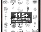 115+ Procreate Unique Tattoo Brushes | Procreate Stamps | Instant Digital Download