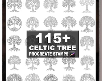 115+ Procreate Celtic Tree Brushes | Procreate Stamps | Instant Digital Download