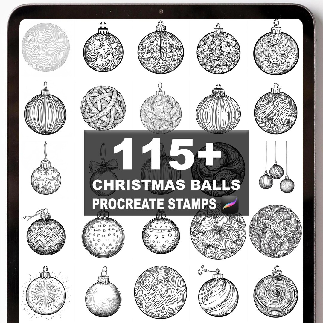 115+ Procreate Christmas Balls Brushes | Procreate Stamps | Instant ...