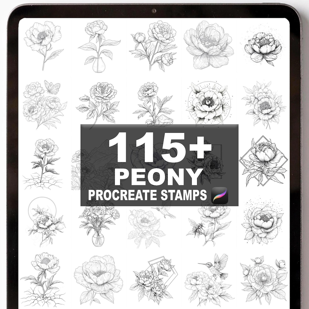 115+ Procreate Peony Brushes | Procreate Stamps | Instant Digital ...