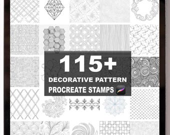 115+ Procreate Decorative Pattern Brushes | Procreate Stamps | Instant Digital Download