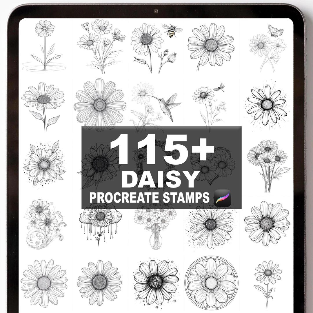 115+ Procreate Daisy Brushes | Procreate Stamps | Instant Digital ...