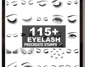 115+ Procreate-wimperborstels | Voortplantingsstempels | Directe digitale download