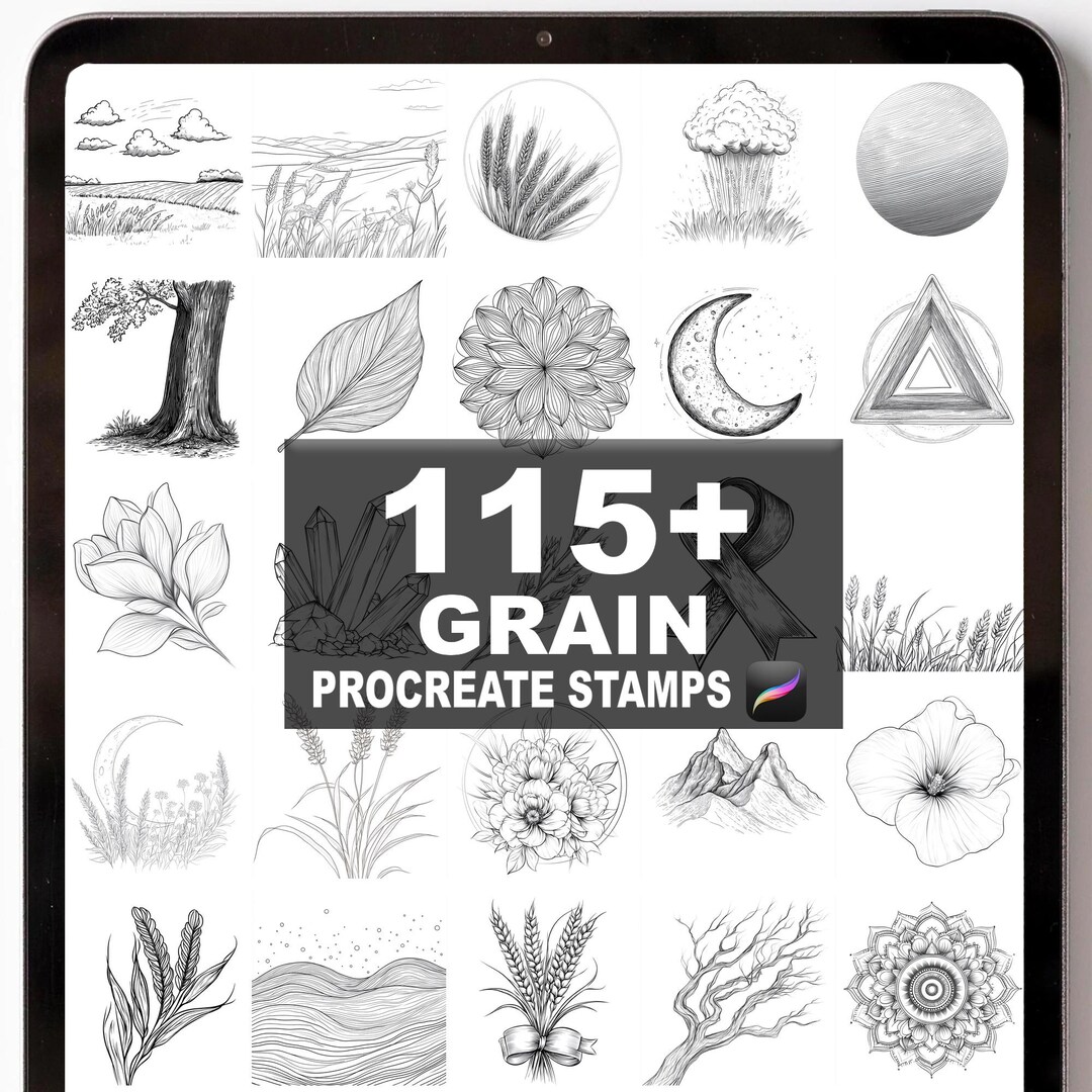 115+ Procreate Grain Brushes | Procreate Stamps | Instant Digital ...