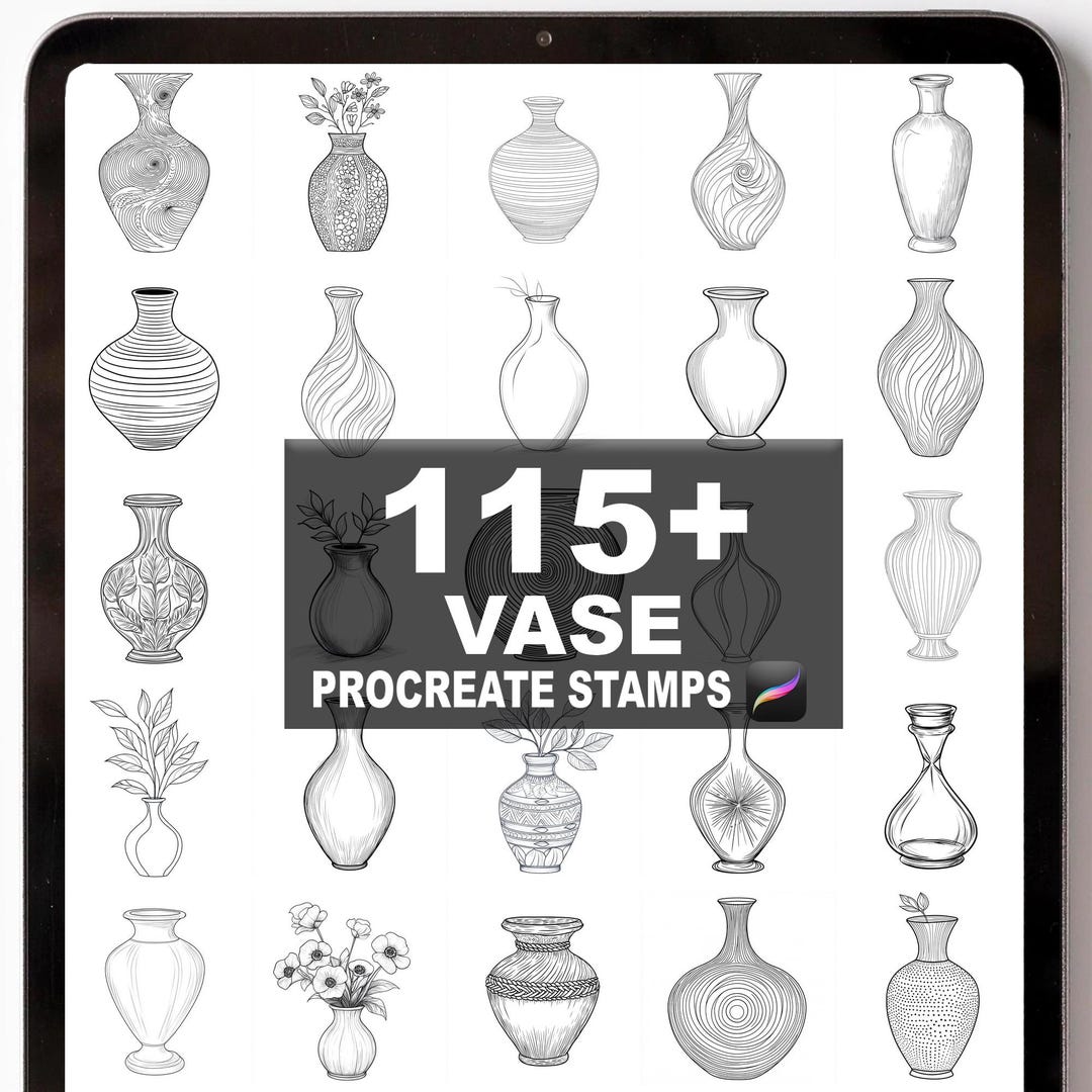 115+ Procreate Vase Brushes | Procreate Stamps | Instant Digital ...