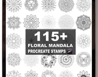 115+ Procreate Floral Mandala Brushes | Procreate Stamps | Instant Digital Download
