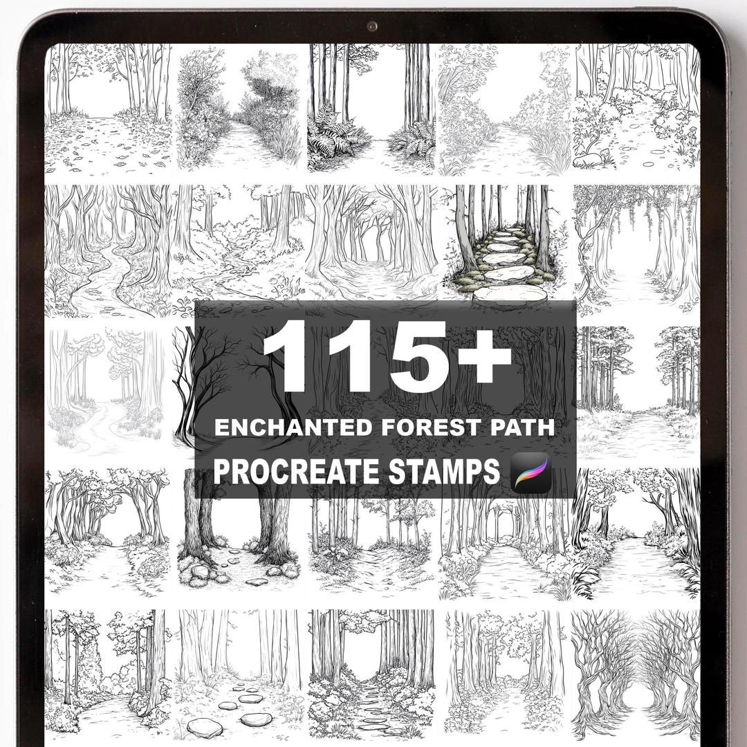 115+ Procreate Enchanted Forest Path Brushes | Procreate Stamps ...