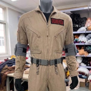 Ghostbusters-Overall mit individuellem Namensaufnäher | Herren-Halloweenkostüm, Geisterjäger-Cosplay-Kostüm