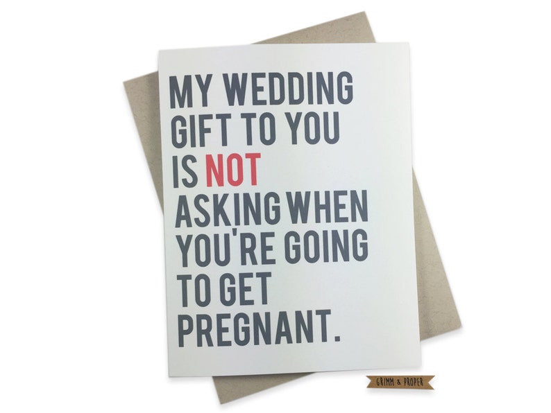 Congratulations New Wife Friend/'s Wedding Pregnant For Bride Bridal Shower Congrats on Marriage Wedding Gift Card Funny Wedding Card