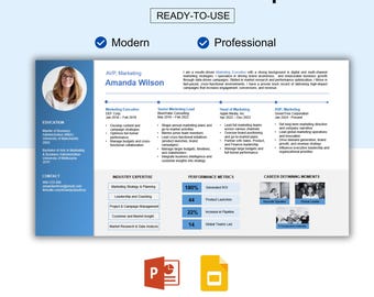 Professional Bio Template, About Me Presentation, Career Bio, Job Interview Slide, Portfolio Slide Interview, Executive Bio Presentation