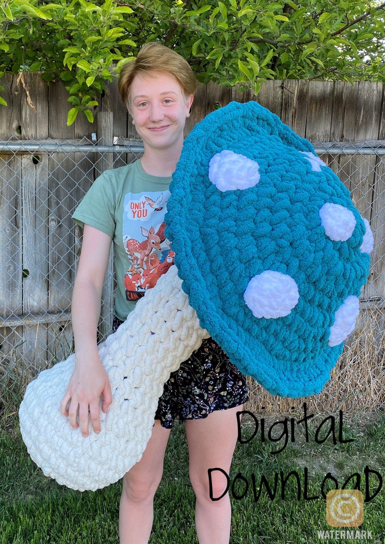 Giant Crochet Mushroom Pattern image 1