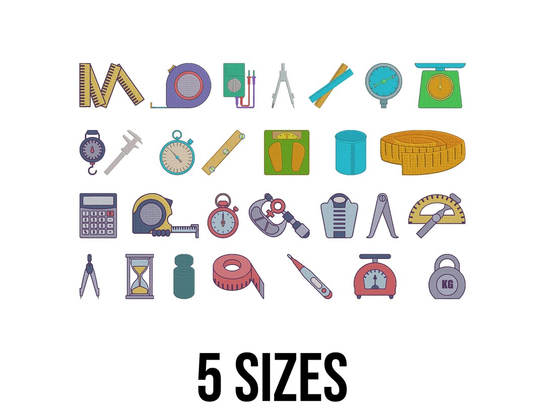 Measurement Tools Embroidery Design - Measuring Instruments Embroidery ...