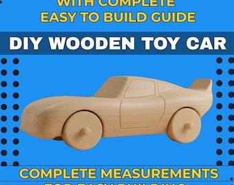 Wooden Toy Car DIY Plans | Beginner Woodworking Project PDF | Easy Printable Template with Step-by-Step Instructions Build Your wooden car