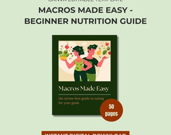 Beginner Nutrition Guide Canva Template | Macros Made Easy (Digital Download)