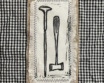 Handmade Patch Print Antique Lobotomy Tools