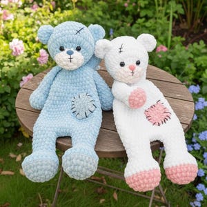Bear Crochet Pattern, Bear Snuggler Amigurumi Pattern PDF, Bear Lovey Crochet, Bear Love Gifts, Animal Bear Crochet Pattern Toys