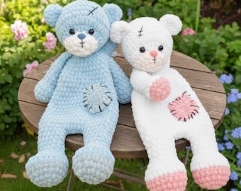 Bear Crochet Pattern, Bear Snuggler Amigurumi Pattern PDF, Bear Lovey Crochet, Bear Love Gifts, Animal Bear Crochet Pattern Toys