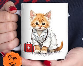 Personalized Profession Cat Mug With Name | Custom Occupation Coffee Mug | Graduation Gift | Cat Lover Gift | Cat Mom Dad Mug 11oz 15oz