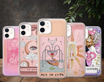 Tarot Card Phone Case Astrology Witch Card Cover for iPhone 17Pro, 16, 15, 14, Samsung S25, S24, S23Fe, S22, A16, A26, A56, Pixel 10, 9Pro