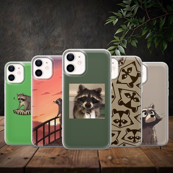 Racoon Phone Case Animal Meme Funny Raccoon Cover for iPhone 17Pro, 16, 15, 14, Samsung S25, S24, S23Fe, S22, A16, A26, A56, Pixel 10, 9Pro