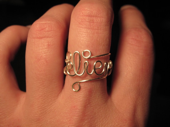 Items similar to Wire Wrapped BELIEVE Spelled Adjustable Ring MADE to ...