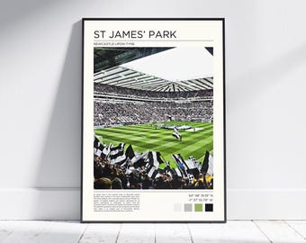 Lámina artística del Newcastle United en St James’ Park: Regalo de fútbol Geordie