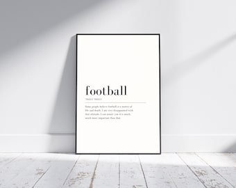 Meaning of Football Poster - Sports Fan Gift, Boys Bedroom Decor
