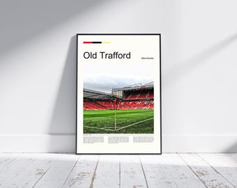 Old Trafford Stadion Poster - Manchester United Wandkunst