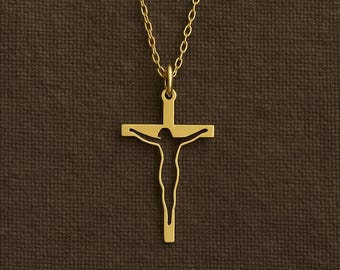 Sterling Silver Crucifix Necklace | Minimalist Christian Pendant