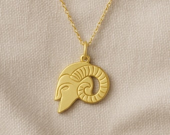Sterling Silver Aries Ram Necklace | Zodiac Jewelry Gift