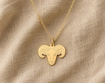 Collana in argento sterling con Ariete e Ariete / Regalo di gioielli zodiacali