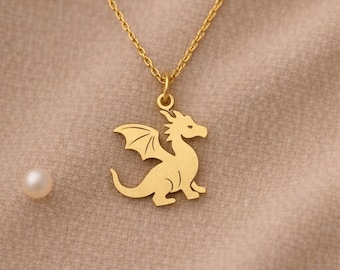 Sterling Silver Dragon Necklace | Mythical Fantasy Pendant