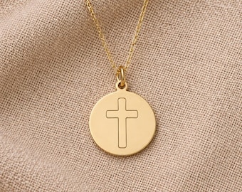 Collar de cruz de plata esterlina / Colgante religioso minimalista