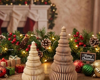 Nordic Christmas Tree Decor |  Available in Small and Large Sizes with Tea light Opening
