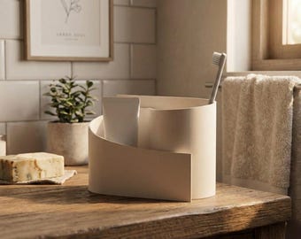 Modern Bathroom Organizer, Minimalist Washroom Accessory,