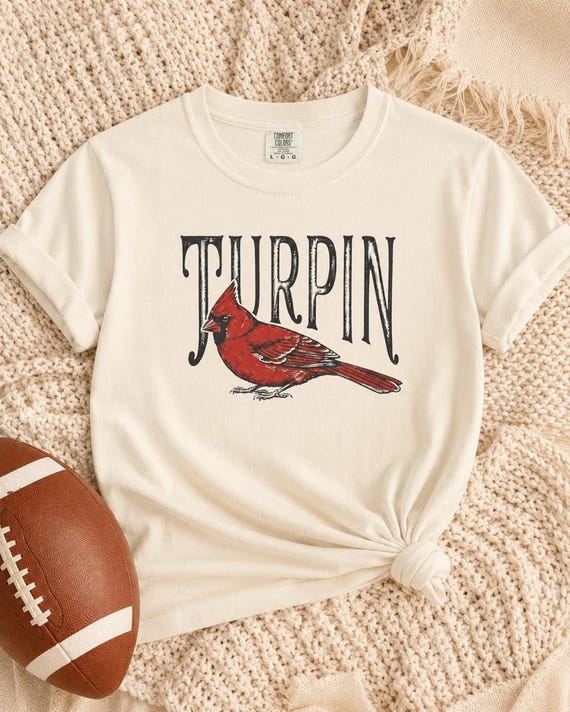 Heavyweight Tee, Cardinal Bird Illustration | Garment-Dyed 100% Ring-Spun Cotton, S–4XL