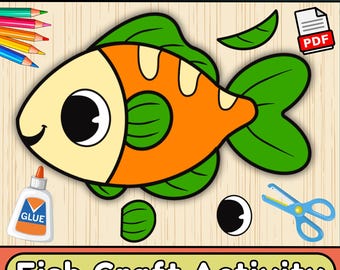 Fish Craft Template | Ocean Animals Bulletin Board Craft | Cut and Paste Activity (PDF)