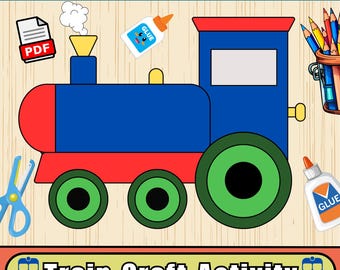 Train Craft Activity-Craft Transportation Activities-Bulletin Board Template for Kids | Build a Train