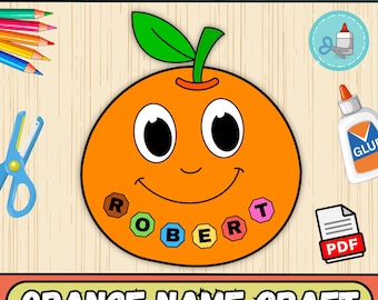 Orange Name Craft Template | Back to School Bulletin Board | Cut and Paste (PDF)