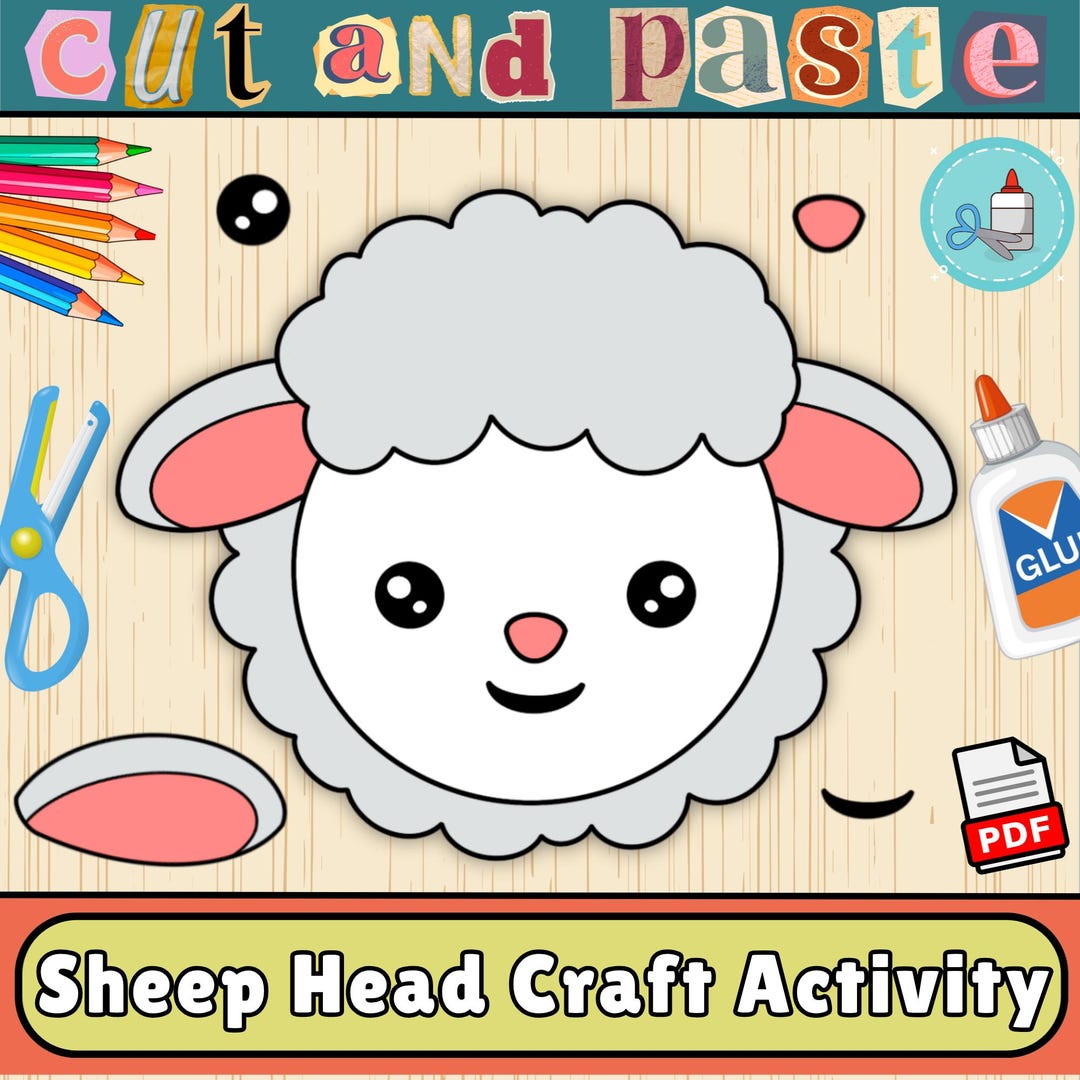 Sheep Head Craft Template Farm Animal Bulletin Board Craft Cut 