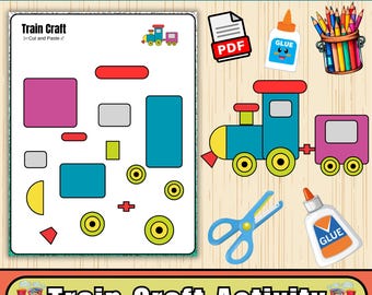 Train Craft Template | Transportation Craft Bulletin Board | Hands-On Activity | Cut and Paste  (PDF)