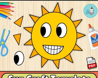 Sjabloon Sun Craft: knip- en plakactiviteit voor kleuters (pdf-patroon)