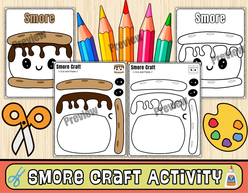 Smore Craft Template-summer Bulletin Board Craft-summer Camping Cut ...