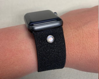 Black Sparkly Stretch Apple Watch Band