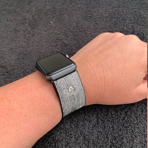 Black & Silver Stretchy Apple Watch Band