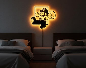 Cartoon Charakter Metall LED Wandkunst | Spielzimmer Dekor