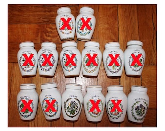 Franklin Mint 1985 Gloria Vanderbilt Porcelain Spice Jars