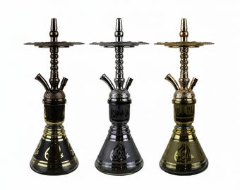 Handmade Egyptian Hookah – 50cm Luxury Shisha, Artisan Hand-Engraved Stem